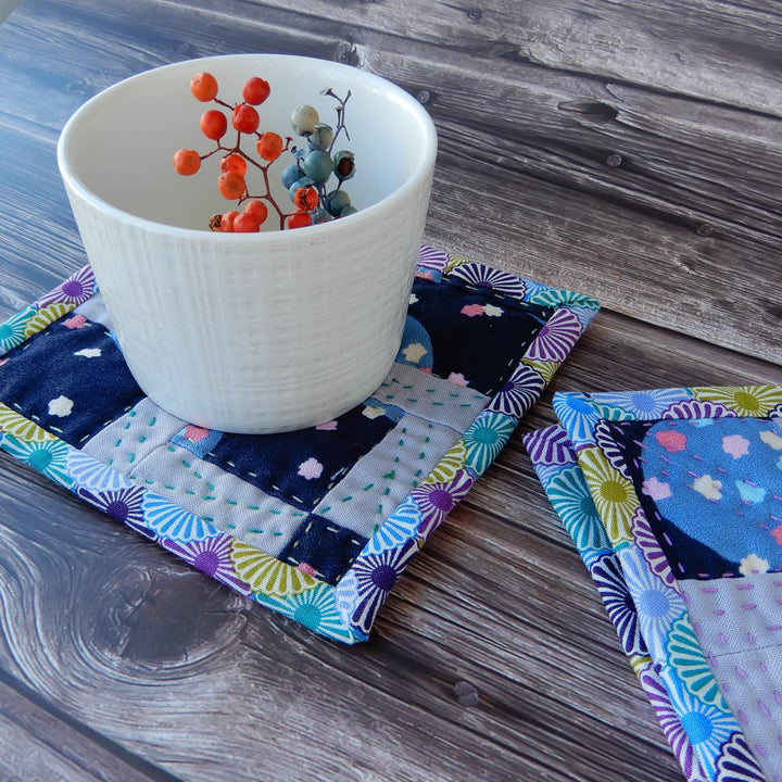 QUILTED COASTER SET of FOUR