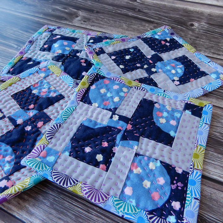 QUILTED COASTER SET of FOUR