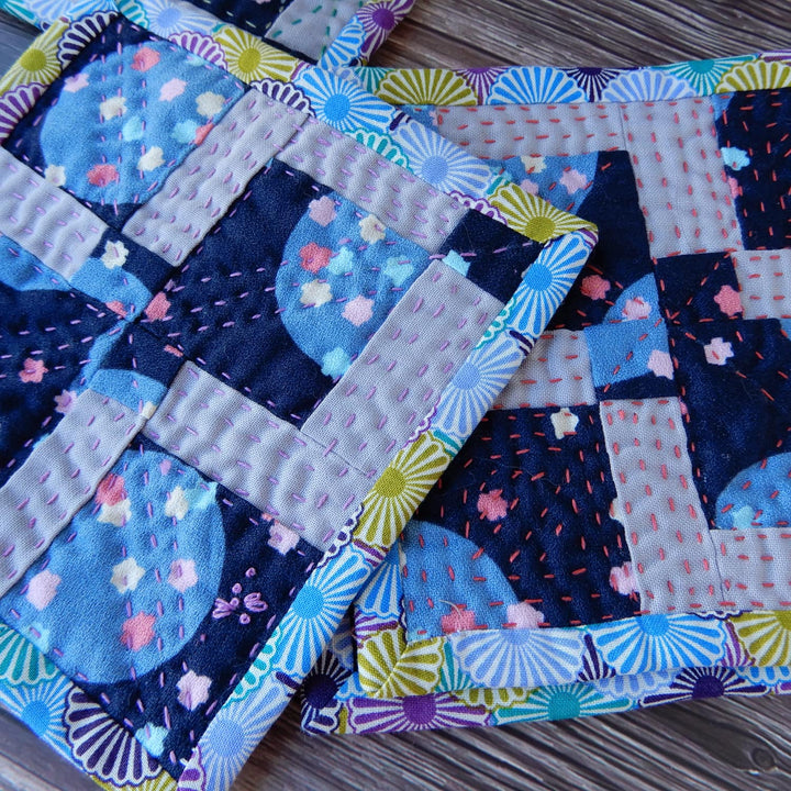 QUILTED COASTER SET of FOUR