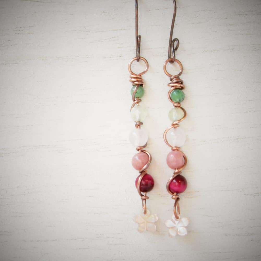 sakura cherry blossom dangle earrings