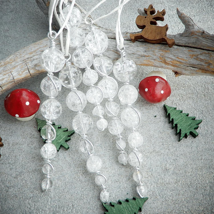 Crystal Icicle Christmas Tree Ornaments
