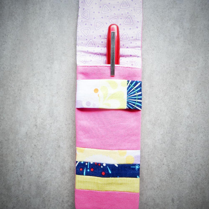 Handmade Slim Cotton Pencil Case in Pink