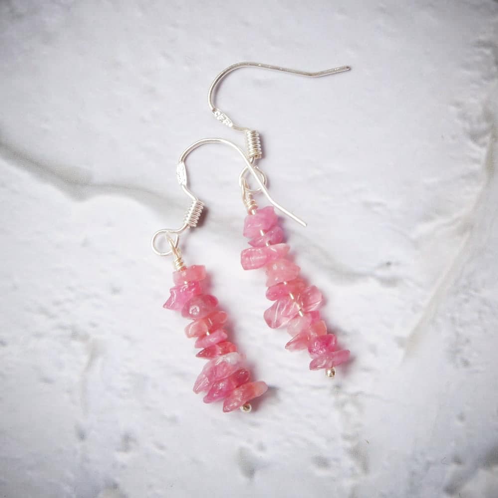 PINK TOURMALINE DANGLE EARRINGS