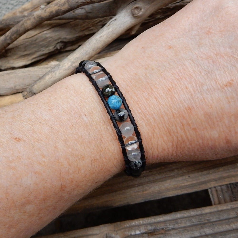 mens opal october birthstone bracelet