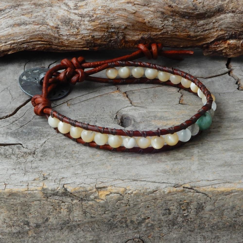 Birthstone Leather Wrap Bracelet