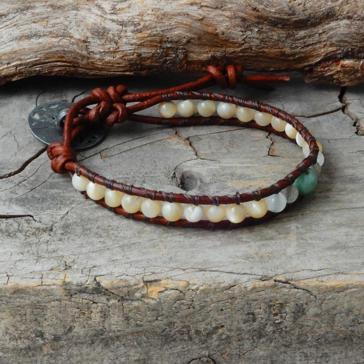 Birthstone Leather Wrap Bracelet