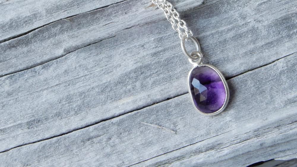 amethyst and silver necklace