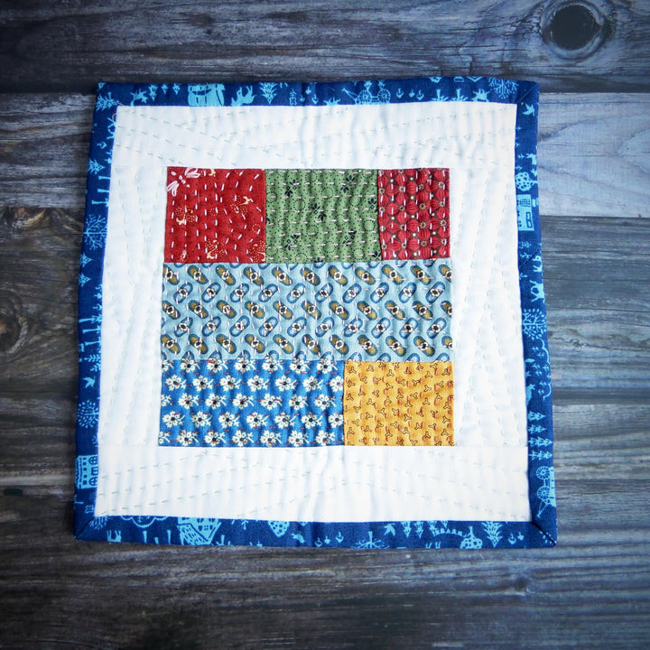 COLORFUL BLOCKS HANDSEWN MUG RUG