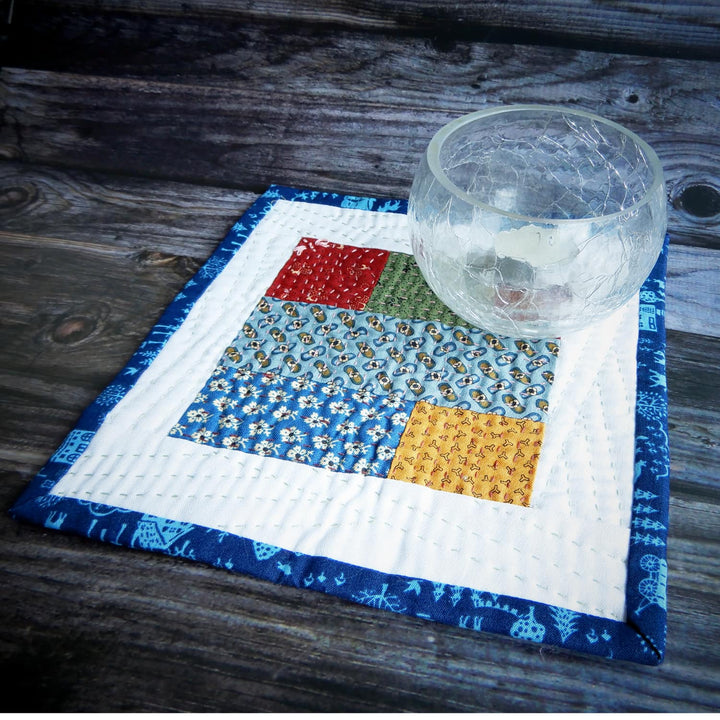 COLORFUL BLOCKS HANDSEWN MUG RUG