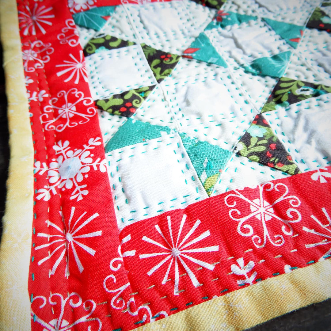 MODERN HANDMADE CHRISTMAS STAR TABLE TOPPER