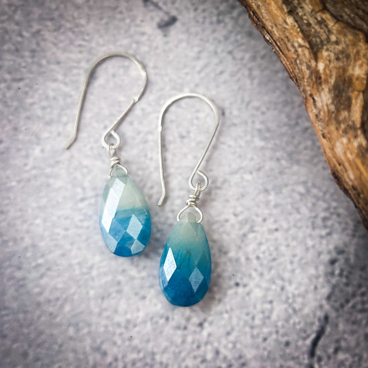 SILVER BLUE MOONSTONE EARRINGS