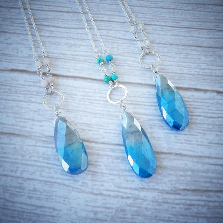 BIRTHSTONE AND BLUE MOONSTONE NECKLACE