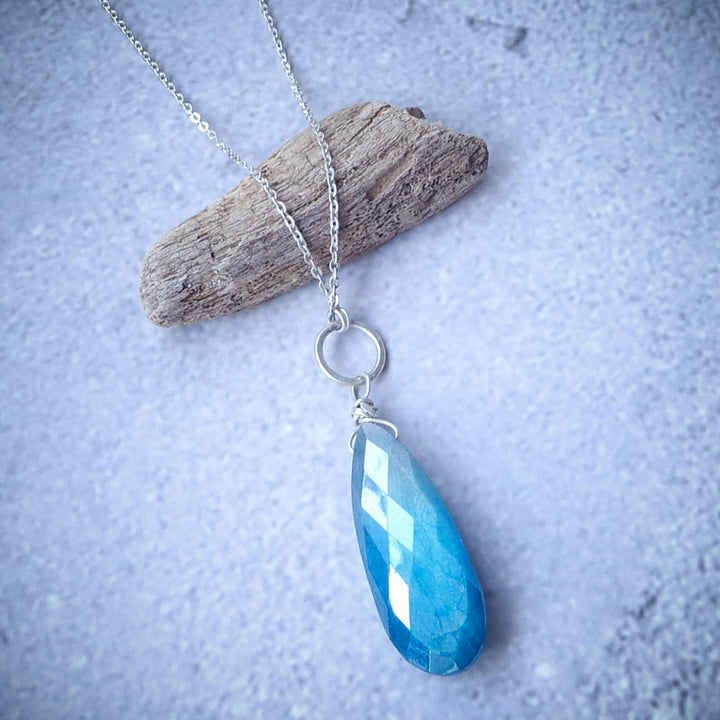 SILVER BLUE MOONSTONE NECKLACE