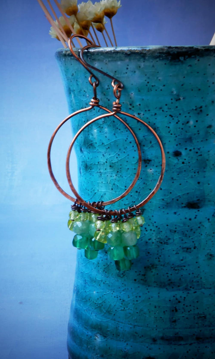 SUMMER LEAVES OMBRE HOOP EARRINGS