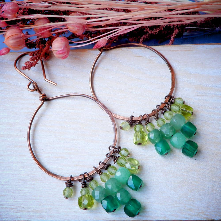 SUMMER LEAVES OMBRE HOOP EARRINGS