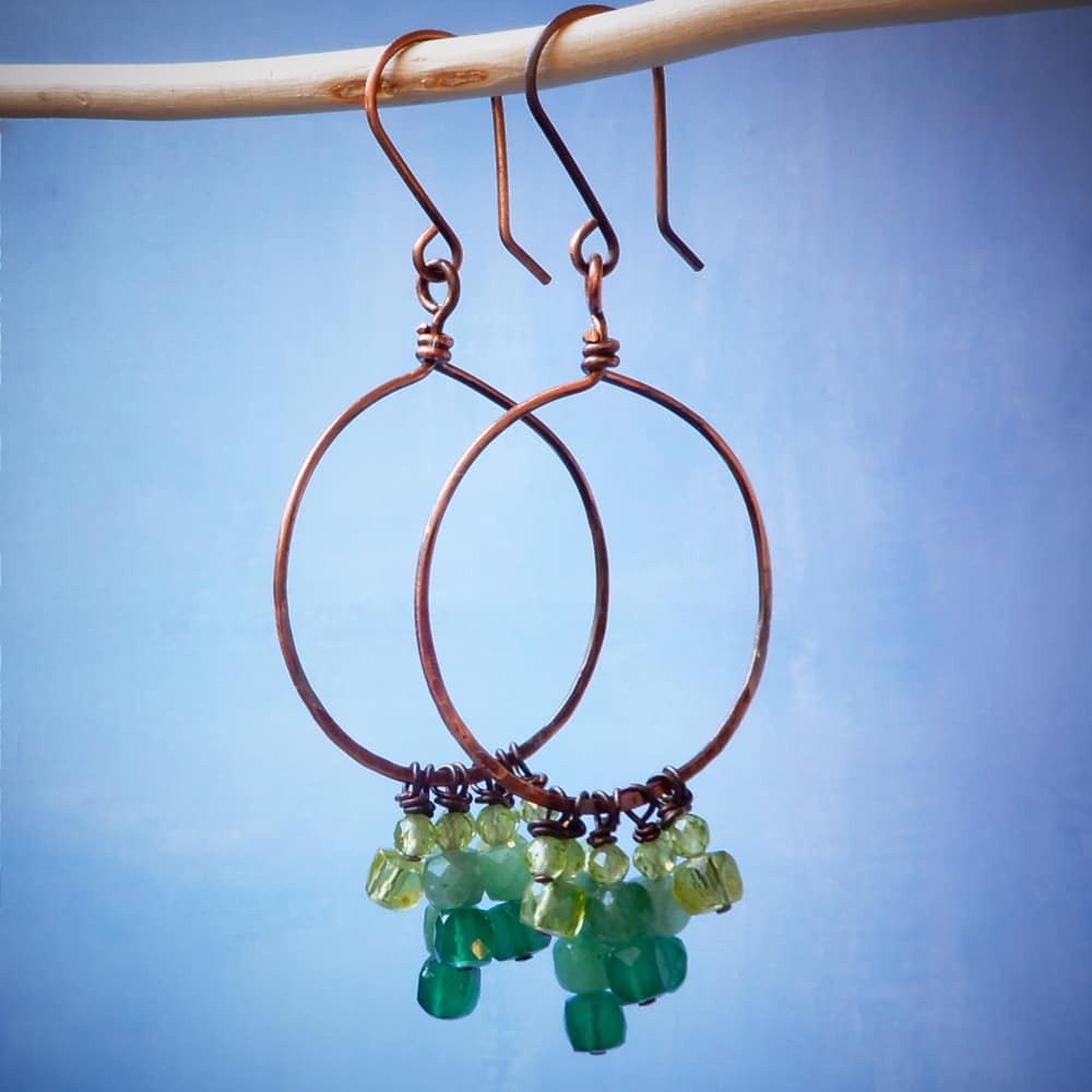 SUMMER LEAVES OMBRE HOOP EARRINGS