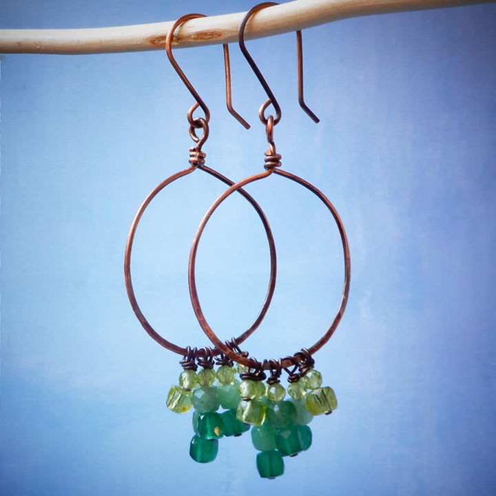 SUMMER LEAVES OMBRE HOOP EARRINGS