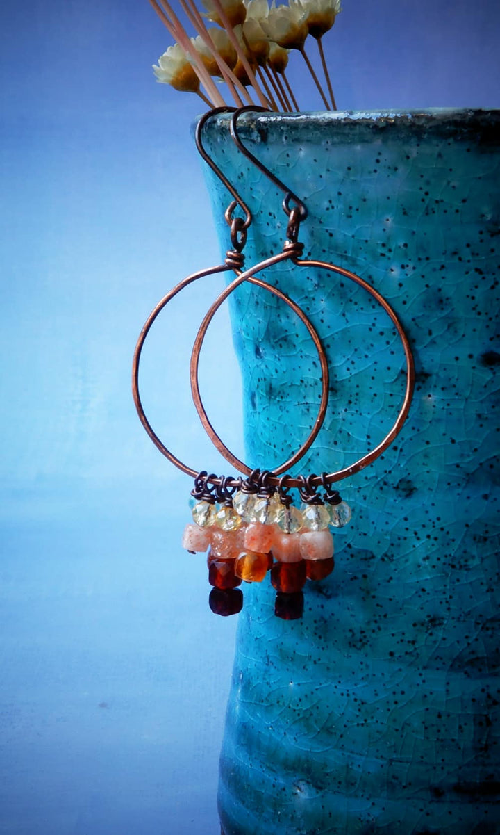 FALL SUNSET OMBRE HOOP EARRINGS