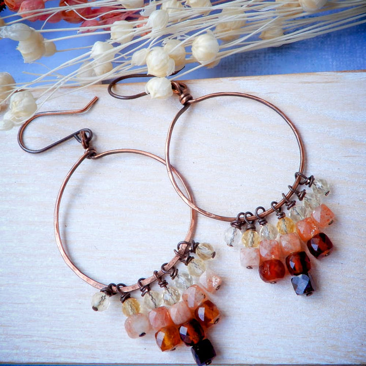 FALL SUNSET OMBRE HOOP EARRINGS