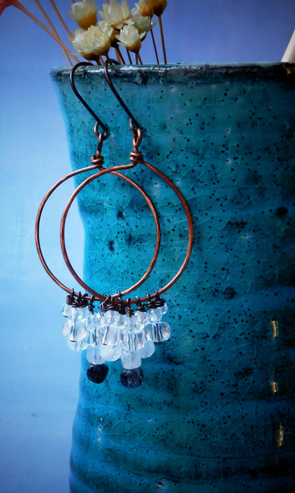 WINTER FROST OMBRE HOOP EARRINGS