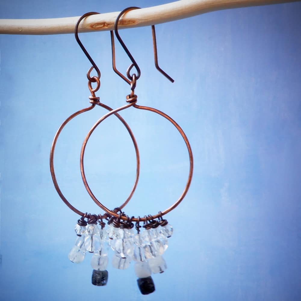 WINTER FROST OMBRE HOOP EARRINGS