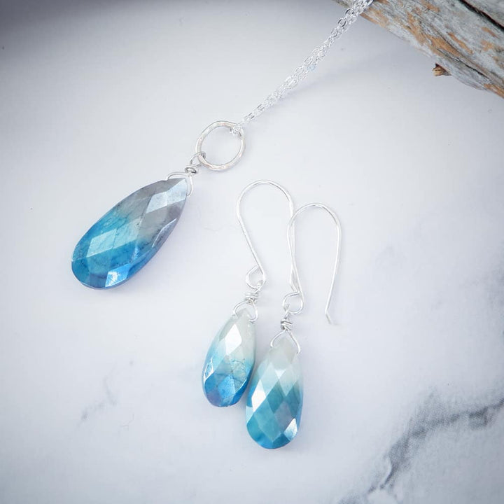 SILVER BLUE MOONSTONE EARRINGS