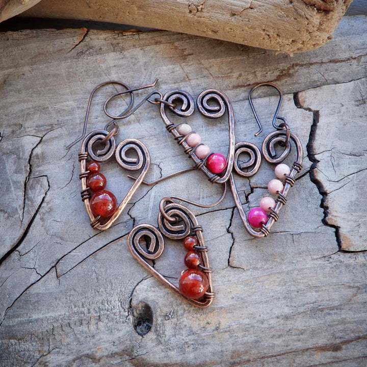 Sweetheart Copper Dangle Earrings