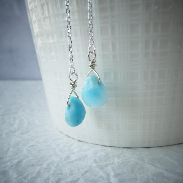 LARIMAR THREADER EARRINGS