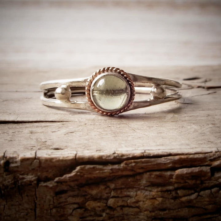 silver and gemstone boho chick ring