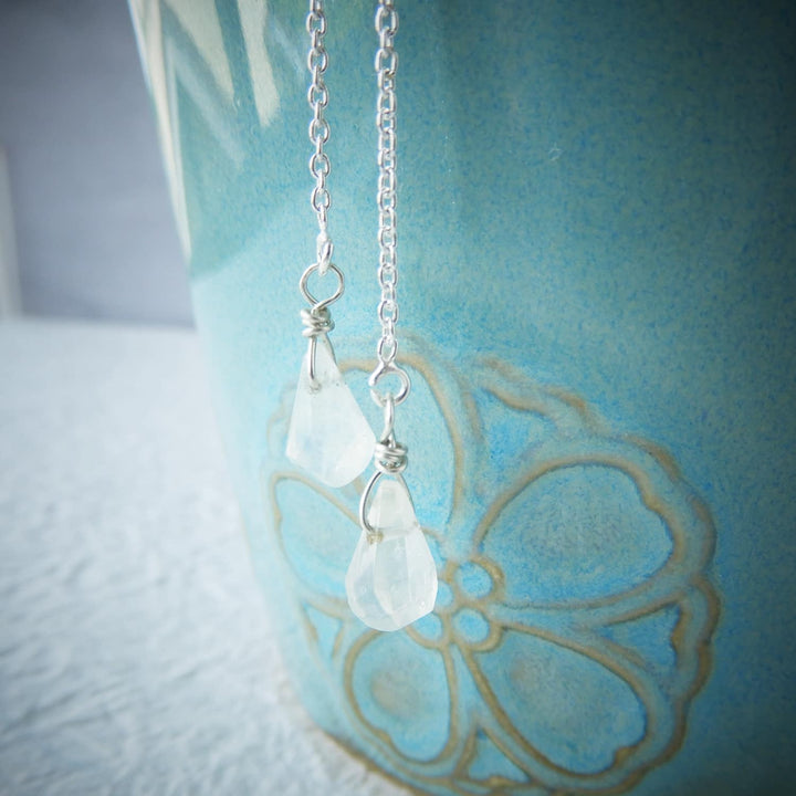 RAINBOW MOONSTONE THREADER EARRINGS