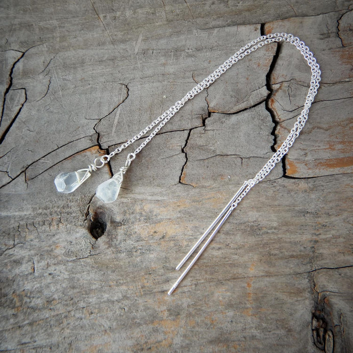 RAINBOW MOONSTONE THREADER EARRINGS