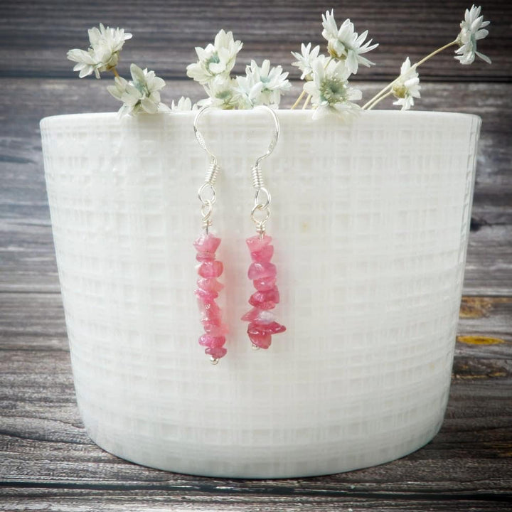 PINK TOURMALINE DANGLE EARRINGS