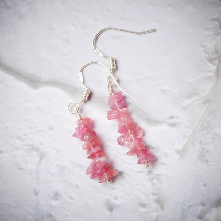 PINK TOURMALINE DANGLE EARRINGS
