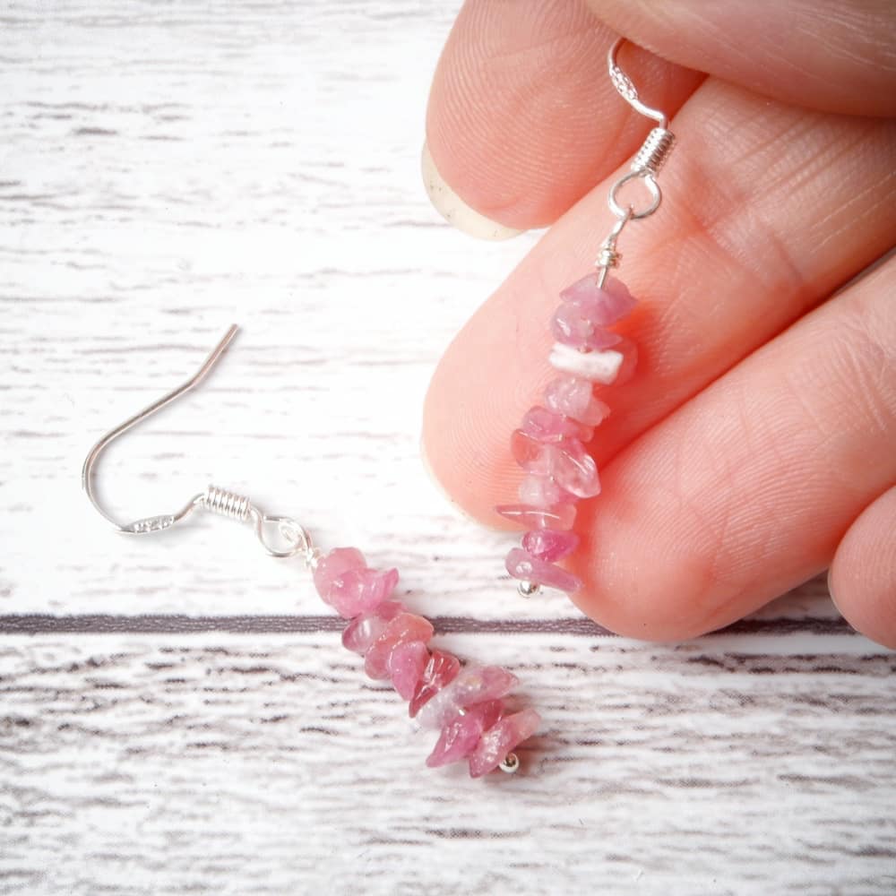 PINK TOURMALINE DANGLE EARRINGS