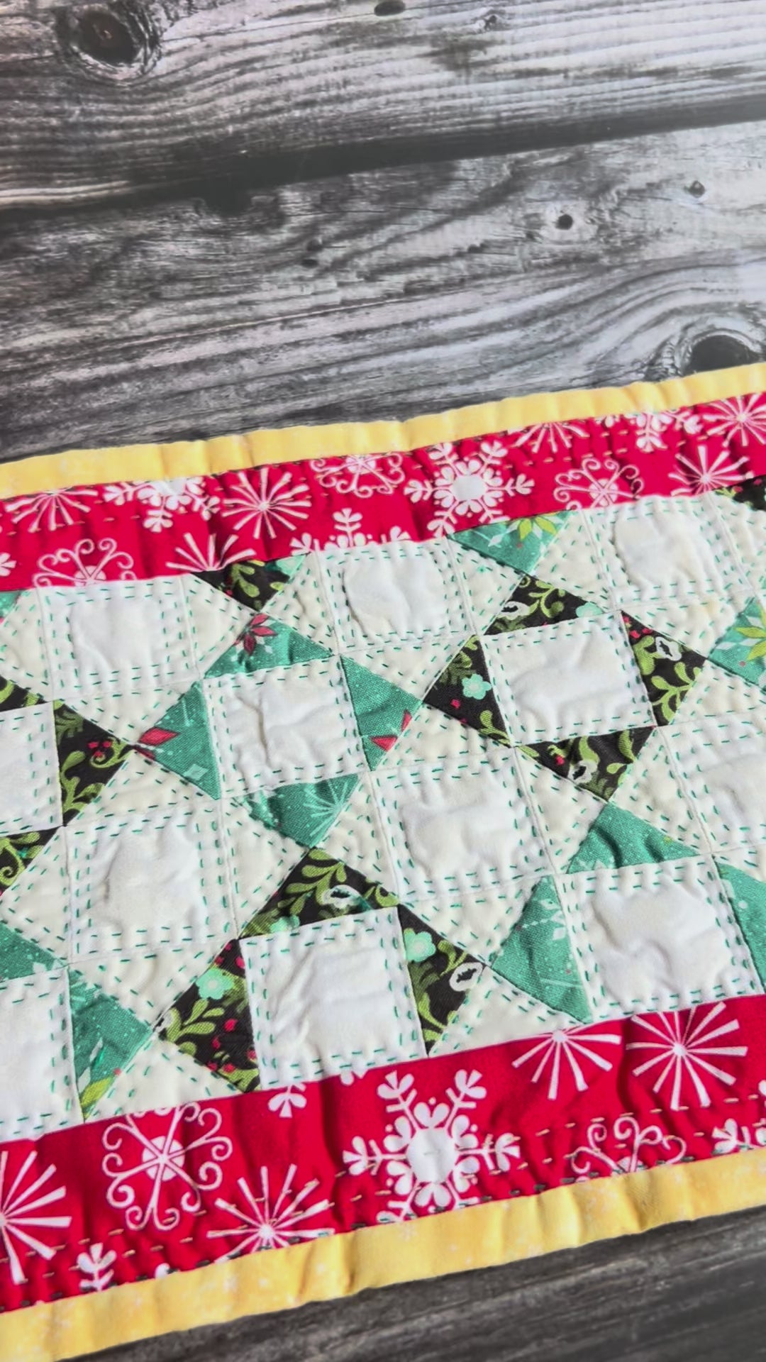 MODERN HANDMADE CHRISTMAS STAR TABLE TOPPER