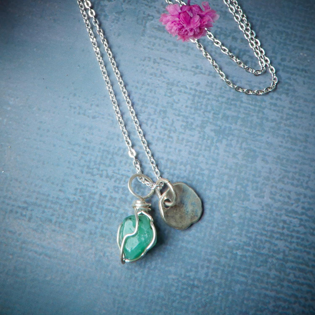 RAW EMERALD NECKLACE