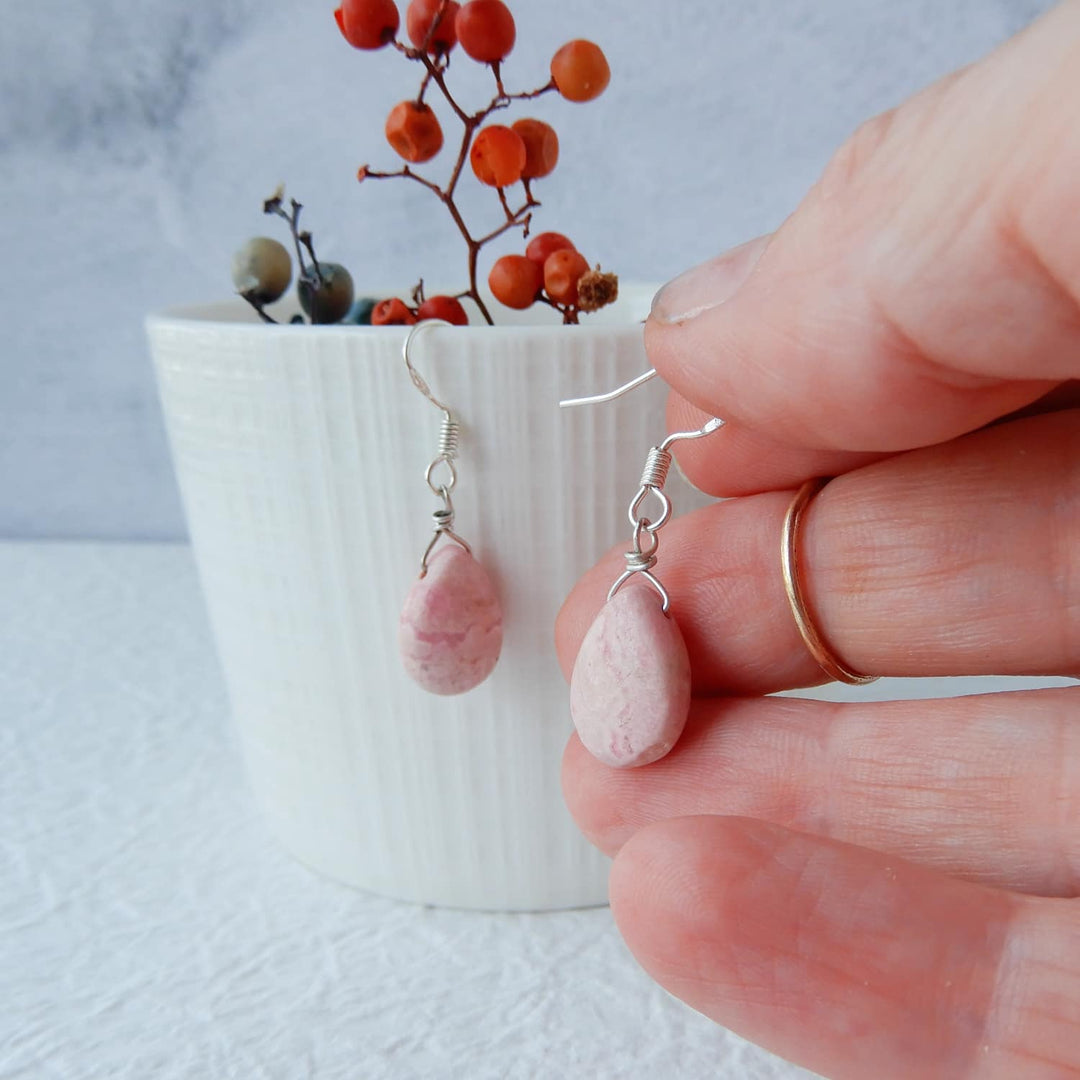 PINK TEARDROP EARRINGS
