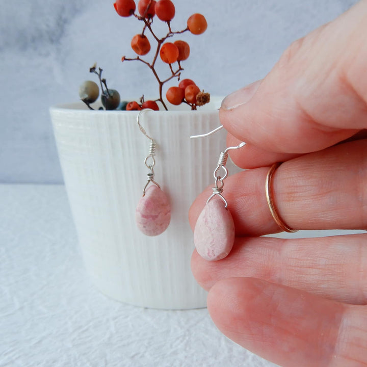 PINK TEARDROP EARRINGS