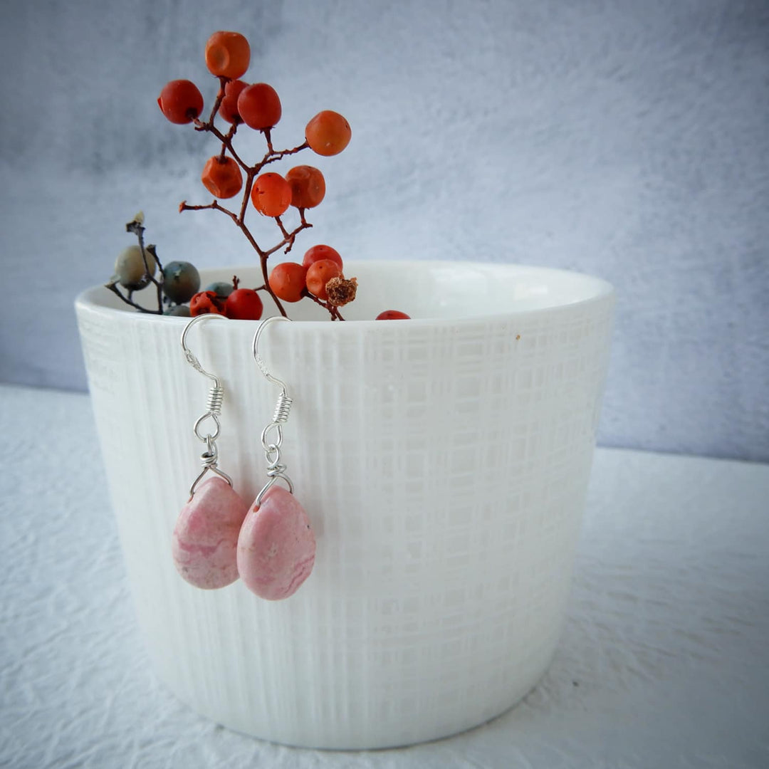 PINK TEARDROP EARRINGS