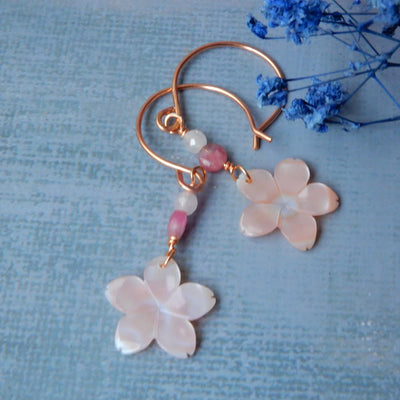 rose gold cherry blossom earrings