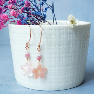 rose gold cherry blossom earrings