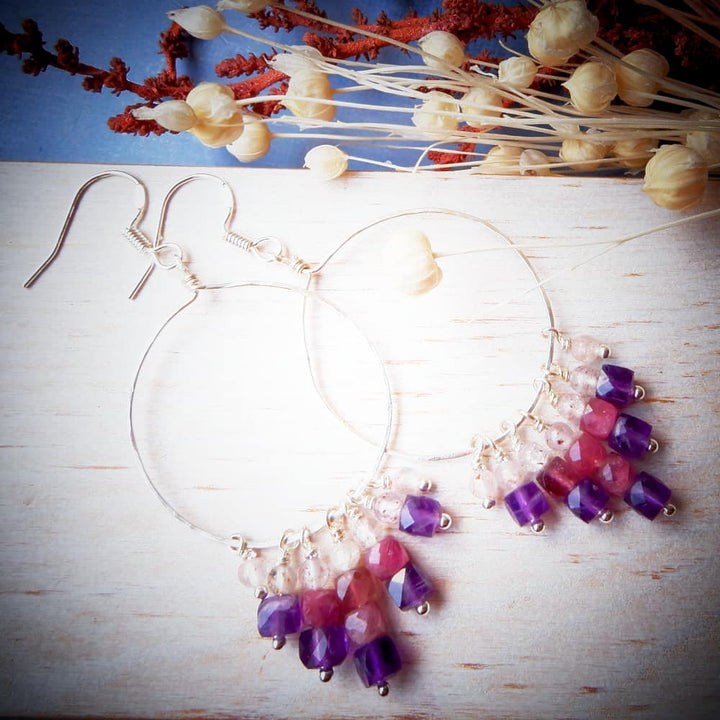 PURPLE MIST OMBRE HOOP EARRINGS