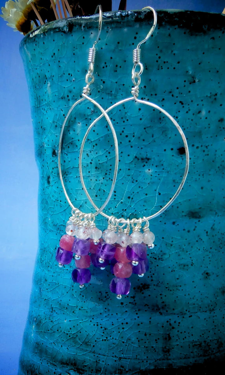 PURPLE MIST OMBRE HOOP EARRINGS