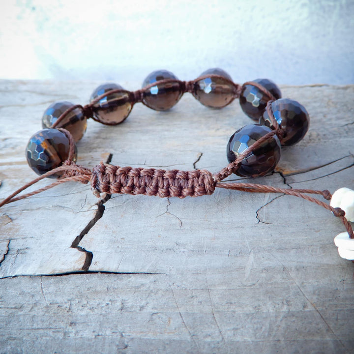 SMOKY QUARTZ SHAMBALLAH BRACELET