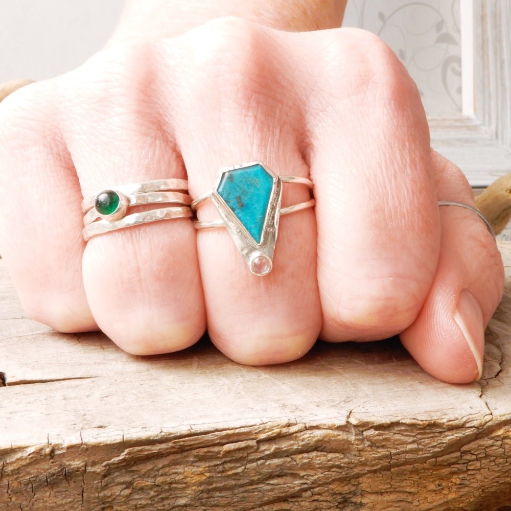 silver turquoise statement ring