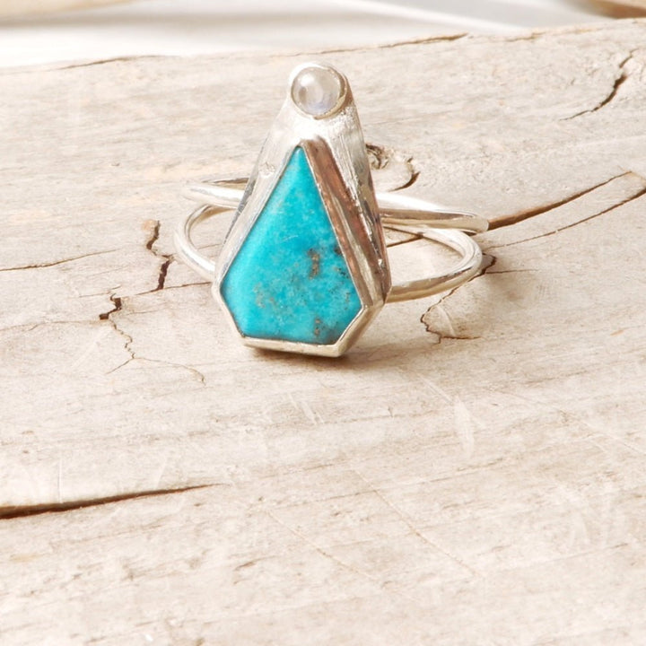 silver turquoise statement ring