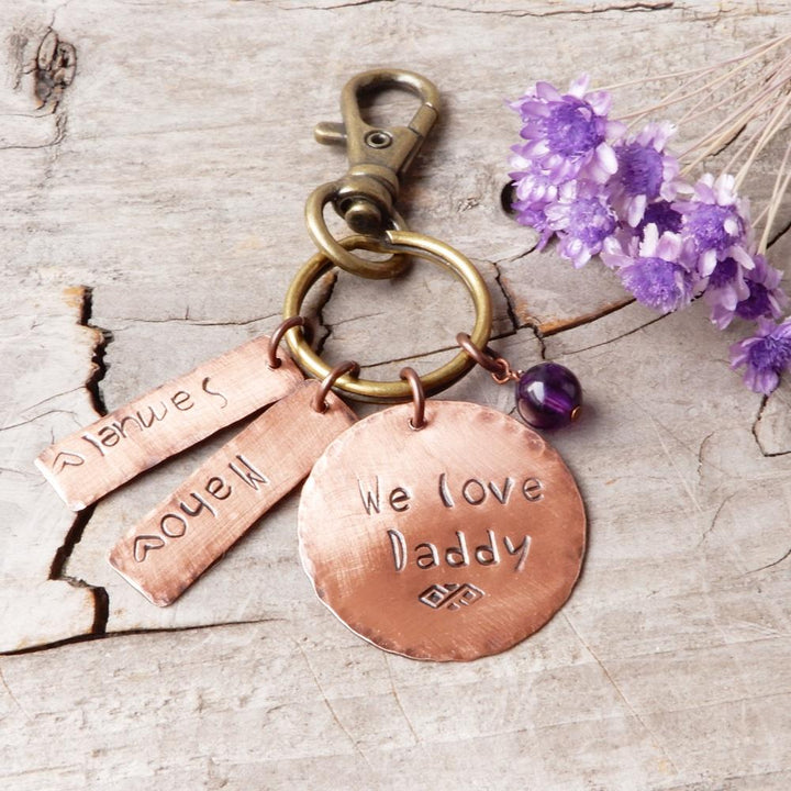 personalized gift keychain for dad mom grandparents