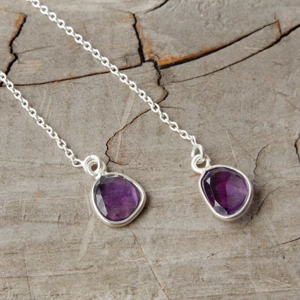 amethyst and silver threaders