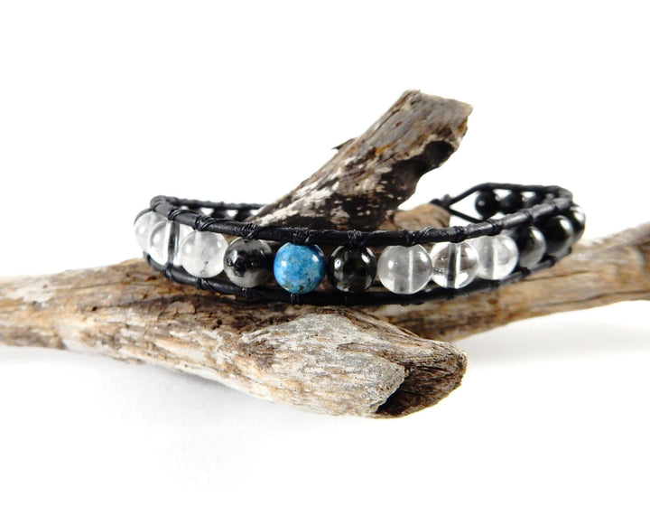 mens opal and black stone bracelet