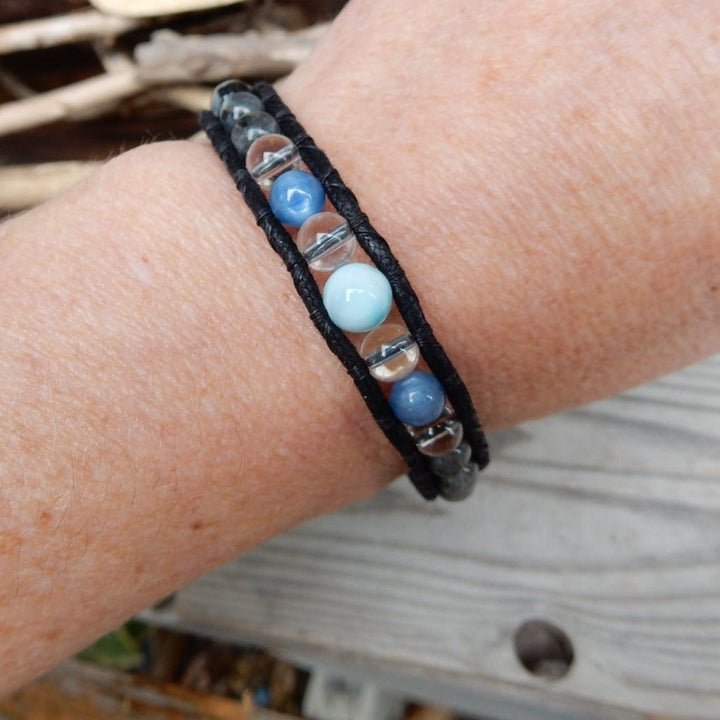 ocean theme bracelet on wrist